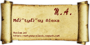 Mátyásy Alexa névjegykártya